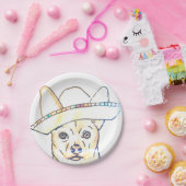 白いチワワのテーマのCinco deメーヨーの紙皿 ペーパープレート (パーティー)