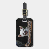 白いチワワの荷物のラベル ラゲッジタグ (正面縦)