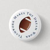 白いチームワークで夢を作る 缶バッジ (正面)