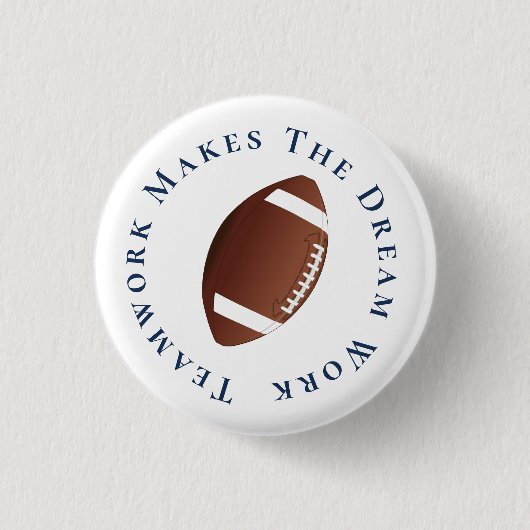 白いチームワークで夢を作る 缶バッジ (正面)