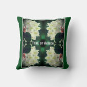 白いツツツジの雨粒のパーソナライズされた花 クッション (裏面)