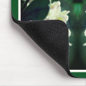 白いツツツジの雨粒のパーソナライズされた花 マウスパッド (コーナー)