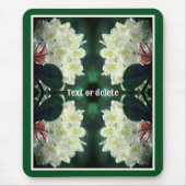 白いツツツジの雨粒のパーソナライズされた花 マウスパッド (正面)