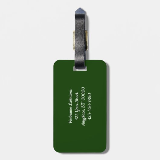 白いツツツジの雨粒のパーソナライズされた花 ラゲッジタグ (裏面縦)