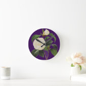 白いツバキ1833年 ラウンド壁時計 (ホーム)