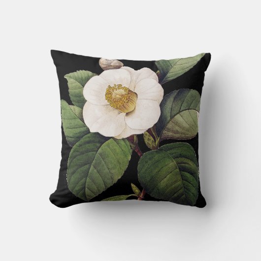 白いツバキ クッション (正面)
