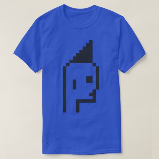 白いツールクールのMohawkブラックPixel Art Mohawk Black on White Tシャツ (デザイン正面)