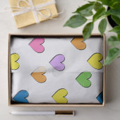 白いティッシュペーパーのカラフルなハート 薄葉紙 (ギフト)