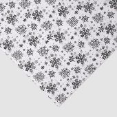 白いティッシュペーパーのヴィンテージの黒い雪片 薄葉紙 (詳細)