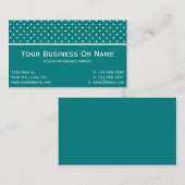 白いティール(緑がかった色)で目立つ水玉模様 名刺 (正面/裏面)