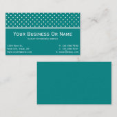 白いティール(緑がかった色)で目立つ水玉模様 名刺 (正面/裏面)