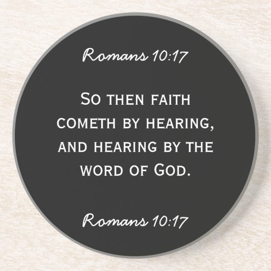 白いテキストの聖書の道のヘブライ11:6 コースター (正面)