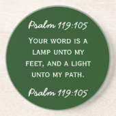白いテキストの聖書の道の賛美歌の119:105 コースター (正面)