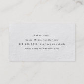 白いテクスチャとシックなモノグラムでブラシ仕上げピンク 名刺 (裏面)