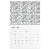 白いテクスチャの背景に微妙な織り込み模様の カレンダー (3月 2026)