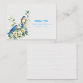 白いテクスチャの青い鳥 ノートカード (正面/裏面)