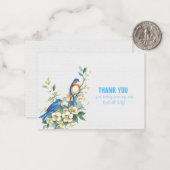 白いテクスチャの青い鳥 ノートカード (正面/裏面インサイチュ)