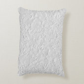 白いテクスチャ付き石、モノクロ抽象芸術アート アクセントクッション (裏面(縦))