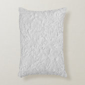 白いテクスチャ付き石、モノクロ抽象芸術アート アクセントクッション (正面(垂直))