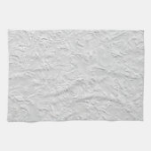白いテクスチャ付き石、モノクロ抽象芸術アート キッチンタオル (横)
