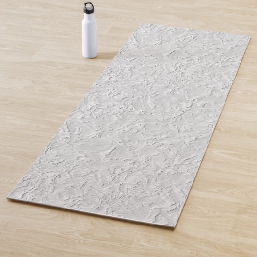 白いテクスチャ付き石、モノクロ抽象芸術アート ヨガマット (インサイチュ)