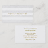 白いテクスチャ/白ストライプいモダンテクスチャ 名刺 (正面/裏面)