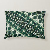 白いテクスチャtの下で繰り返し荒いエメラルドグリーン アクセントクッション (裏面)