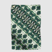 白いテクスチャtの下で繰り返し荒いエメラルドグリーン ゴルフタオル (正面)