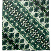 白いテクスチャtの下で繰り返し荒いエメラルドグリーン シャワーカーテン (正面)