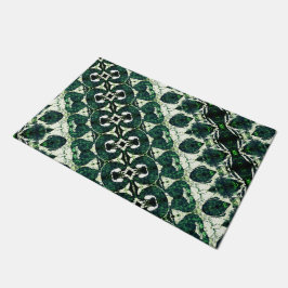 白いテクスチャtの下で繰り返し荒いエメラルドグリーン ドアマット