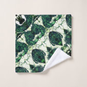 白いテクスチャtの下で繰り返し荒いエメラルドグリーン バスタオルセット (ウォッシュタオル)