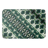 白いテクスチャtの下で繰り返し荒いエメラルドグリーン バスマット (正面)