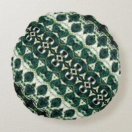 白いテクスチャtの下で繰り返し荒いエメラルドグリーン ラウンドクッション