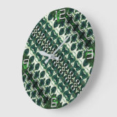 白いテクスチャtの下で繰り返し荒いエメラルドグリーン ラージ壁時計 (傾斜)