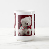 白いテディー・ベアのマグ コーヒーマグカップ (中央)