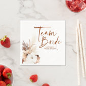 白いテラコッタ フラワーズ ブライダル シャワー チーム ブライド スタンダードカクテルナプキン (インサイチュ)