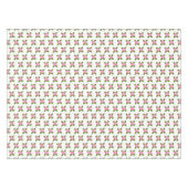 白いテーブルクロスにピンク葉の花と緑の花 テーブルクロス (正面(横))