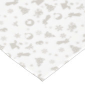 白いテーブルクロスのライトグレークリスマスパターン テーブルクロス (アングル)