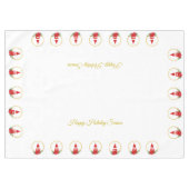 白いテーブルクロスの上のクリスマスノーム テーブルクロス (正面(横))