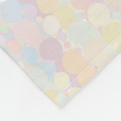 白いデイジーとパステルドット フリースブランケット (角)