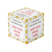 白いデイジーとレディーバグのフレーム画像を追加 フォトキューブ (裏面アングル)