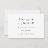 白いデイジーと真珠の結婚式RSVP応答カード 出欠カード (裏面)