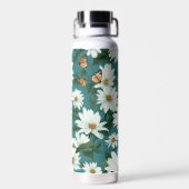 白いデイジーと蝶 ウォーターボトル (背面)