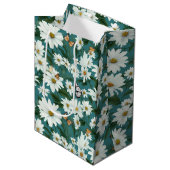 白いデイジーと蝶 ミディアムペーパーバッグ (正面アングル)