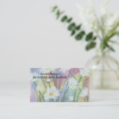 白いデイジーのカスタマイズ可能な名刺の分野 名刺 (スタンド正面)