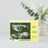 白いデイジーのコラージュ カスタム すぐ回復してね ポストカード (スタンド正面)