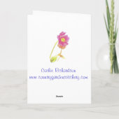 白いデイジーのハッピーバースデーの水彩画の花の芸術 カード (裏面)