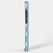 白いデイジーのパターンカスタム背景 SAMSUNG GALAXYケース (右側面)