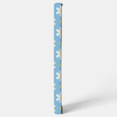 白いデイジーのパターンカスタム背景 SAMSUNG GALAXYケース (左側面)