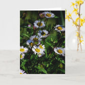 白いデイジーのブランクの挨拶状 カード (黄色い花)